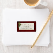 Étiquette Vintage Christmas Bell et Holly (En situation)