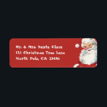 Étiquette Vintage Christmas, Jolly Winking Santa Claus<br><div class="desc">Vintage illustration Christmas holiday design featuring a happy,  jolly Santa Claus wearing a hat and winking as if he has a secret. Ho,  ho,  ho,  Merry Christmas!</div>