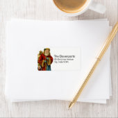 Étiquette Vintage Christmas Old World Santa Claus (En situation)