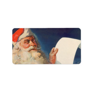 Étiquette Vintage Christmas, Père Noël Naughty Nice Liste