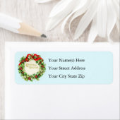Étiquette Vintage Christmas Wreath Noël Salutation (En situation)