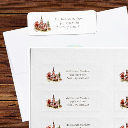 Étiquette Vintage Church Bible Verse Autumn 