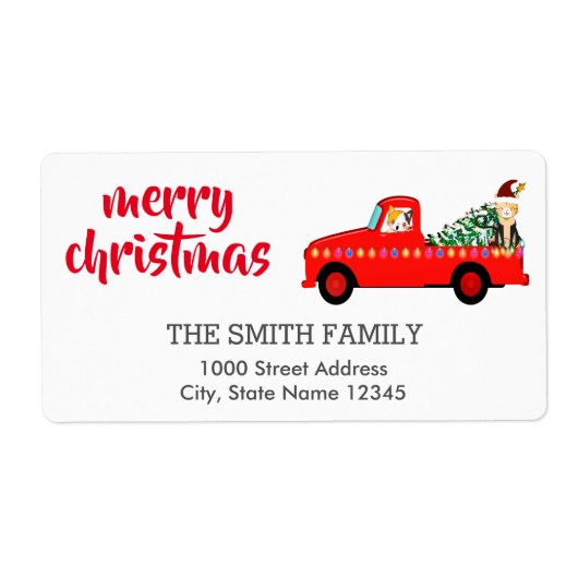 Étiquette Vintage coordination de l'adresse Noël (Devant)