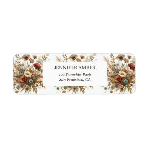 Étiquette Vintage Cottagecore Aquarelle Floral Roses de terr