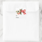 Étiquette vintage de cadeau de bouquet de Noël (Sac)