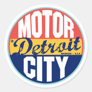 Étiquette vintage de Detroit