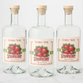 Étiquette Vintage de fraises personnalisable (Bouteilles)