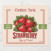 Étiquette Vintage de fraises personnalisable (Étiquettes simples)
