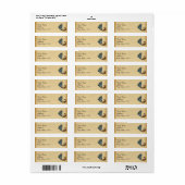 Étiquette vintage de mariage de monogramme de paon (Feuille entière)