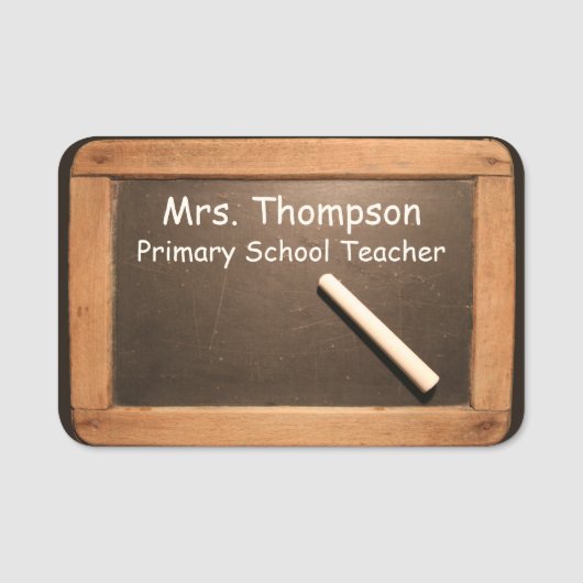 Étiquette vintage de nom de craie d'ardoise (Devant)