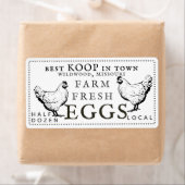 Étiquette Vintage de poules de ferme (En situation)