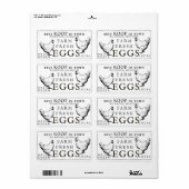 Étiquette Vintage de poules de ferme (Feuille entière)