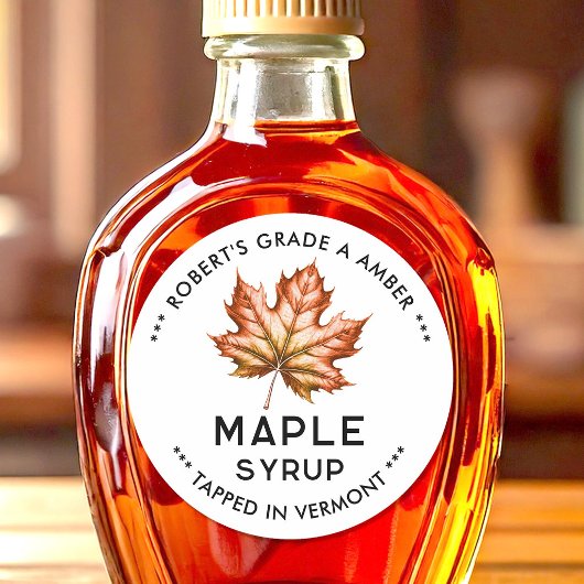 Étiquette vintage de sirop d'érable
