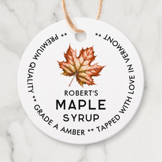 Étiquette vintage de sirop d'érable (Devant)
