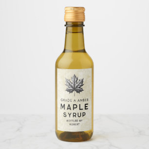 étiquette vintage de sirop d'érable à feuille