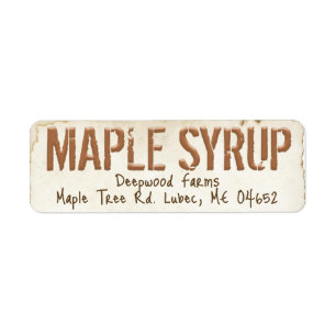 Étiquette vintage de sirop d'érable à la ferme