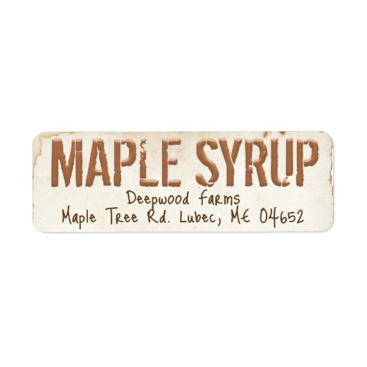 Étiquette vintage de sirop d'érable à la ferme (Devant)