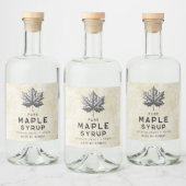 Étiquette vintage de sirop d'érable avec feuille (Bouteilles)