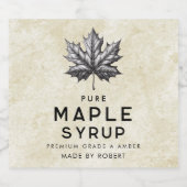 Étiquette vintage de sirop d'érable avec feuille (Étiquettes simples)
