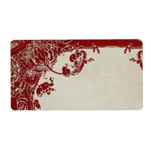 Étiquette Vintage Elegance Mariage Toile Floral Damask
