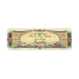 Étiquette Vintage Elegant Français Pays Adresse de retour