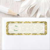 Étiquette Vintage Embossé Métallic Or Foil Design Floral (En situation)