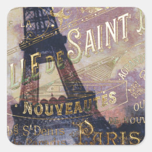 Étiquette vintage et Tour Eiffel de Français