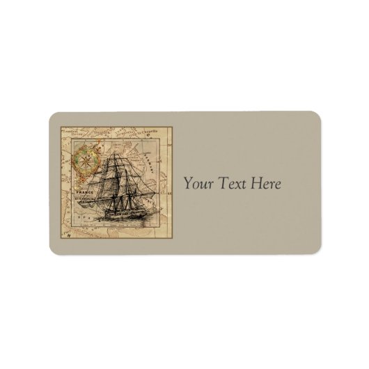 Étiquette vintage Expédition Et Carte (Devant)