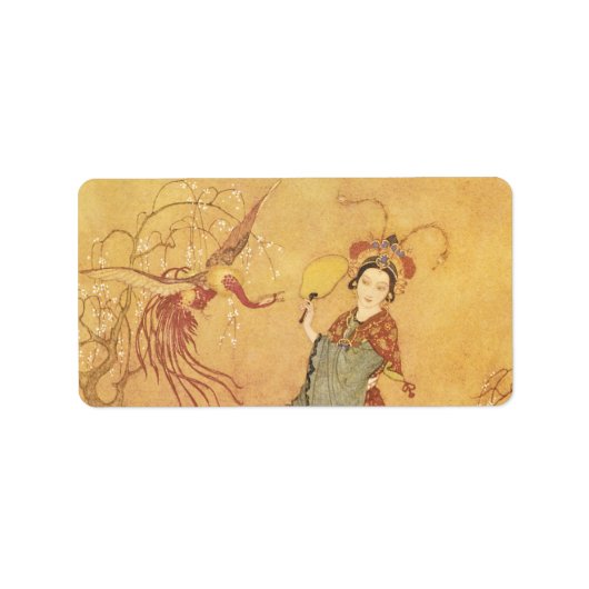 Étiquette Vintage Fairy Tale Princess Badoura, Edmund Dulac (Devant)