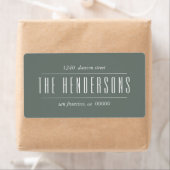 Étiquette Vintage Family Name Green Address (En situation)