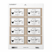 Étiquette vintage farmhouse egg carton Label (Feuille entière)