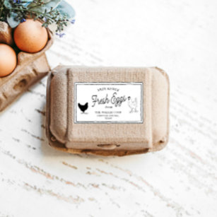 Étiquette vintage farmhouse egg carton Label
