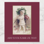 Étiquette : VINTAGE : FILLE + ARBRE DE NOËL (Étiquettes simples)