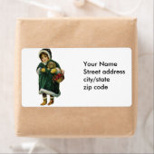 Étiquette Vintage fille d'hiver (En situation)