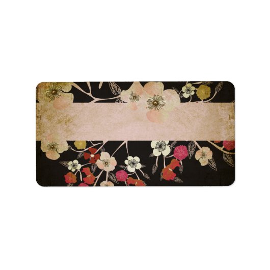 Étiquette vintage fleurs de cerisier (Devant)