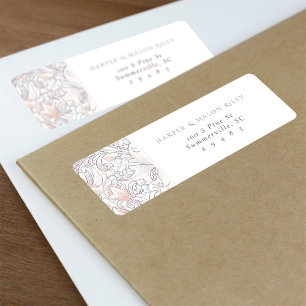 Étiquette Vintage Floral Custom Return Adresse Lily Morris