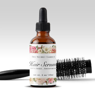 Étiquette Vintage florale Sérum visage perruques blanches Bo