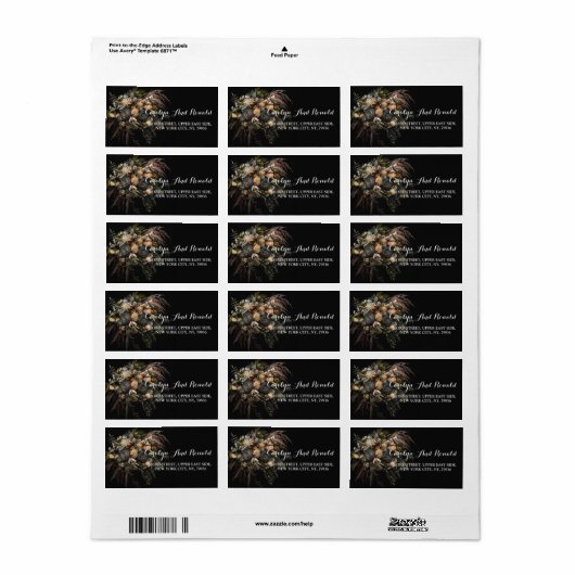 Étiquette vintage foncé (Feuille entière)