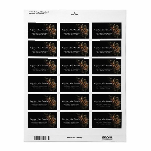 Étiquette vintage foncé (Feuille entière)