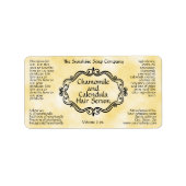 Étiquette Vintage frame yellow parchment dropper bottle (Devant)