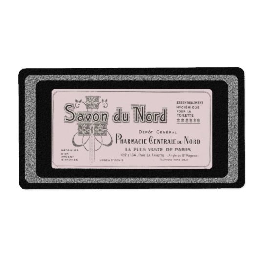 Étiquette vintage français de savon (Devant)