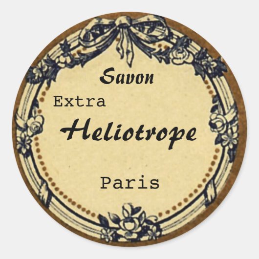 Étiquette vintage français de savon - cercle (Devant)