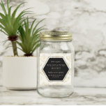 Étiquette vintage Gold Queen Bee Honey Jar<br><div class="desc">Abeille de reine d'or vintage sur deux arrière - plans différents,  crème et noir,  avec des polygones qui contient toutes les informations pour votre chapiaire. Choisissez entre différents éléments de cette collection pour compléter votre image de marque.</div>