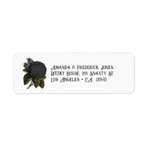 Étiquette Vintage gothique noir Rose