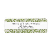 Étiquette Vintage Green Willow Feuilles Adresse de retour (Devant)