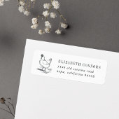Étiquette Vintage Hen | Adresse de retour