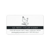 Étiquette Vintage Hen | Campagne (Devant)