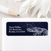 Étiquette Vintage Homard Marine Bleu Élégant Chic Invitation (En situation)