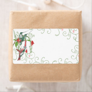 Étiquette Vintage Humingbird Swirl Cadeaux de Noël