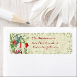 Étiquette Vintage Humingbird Swirl Christmas Return Adresse<br><div class="desc">Voir plus Designs de Noël par Sandra</div>